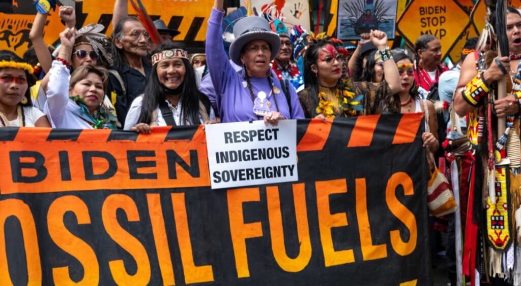 Thousands march in New York to demand end to fossil fuels ahead of UN summit