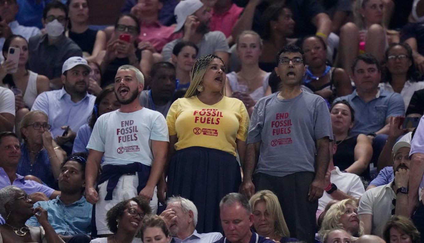 US Open women’s semifinal interrupted by climate protesters