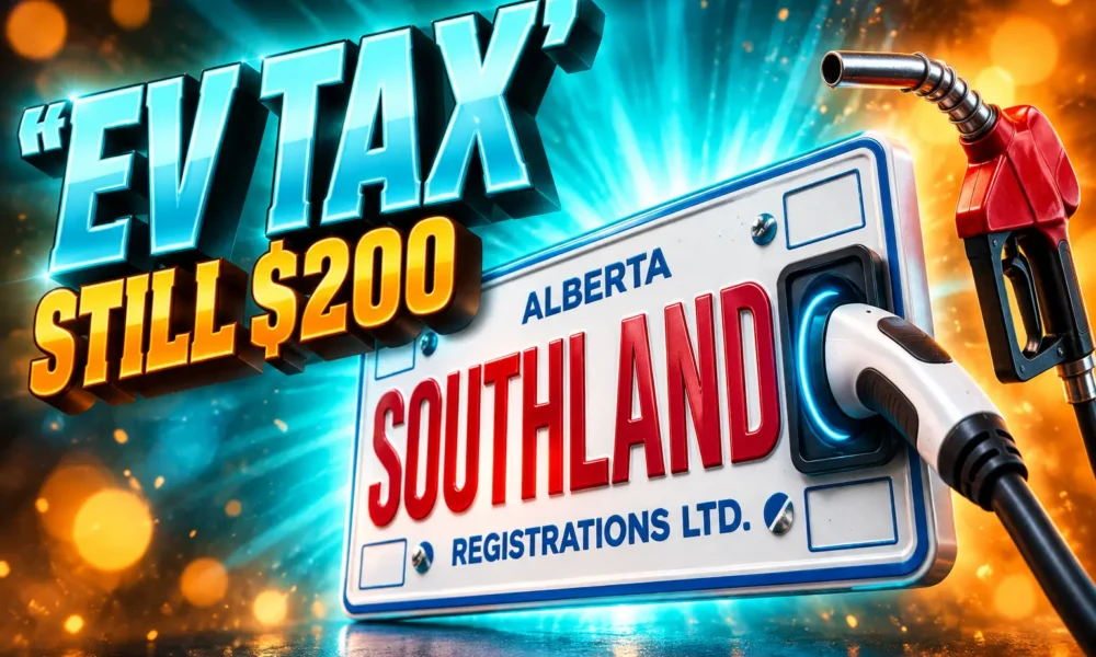 Alberta $200 electric vehicle tax fuel tax holiday