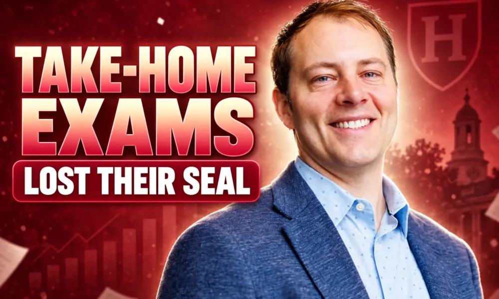 Harvard Dean Deming take-home exams lost seal