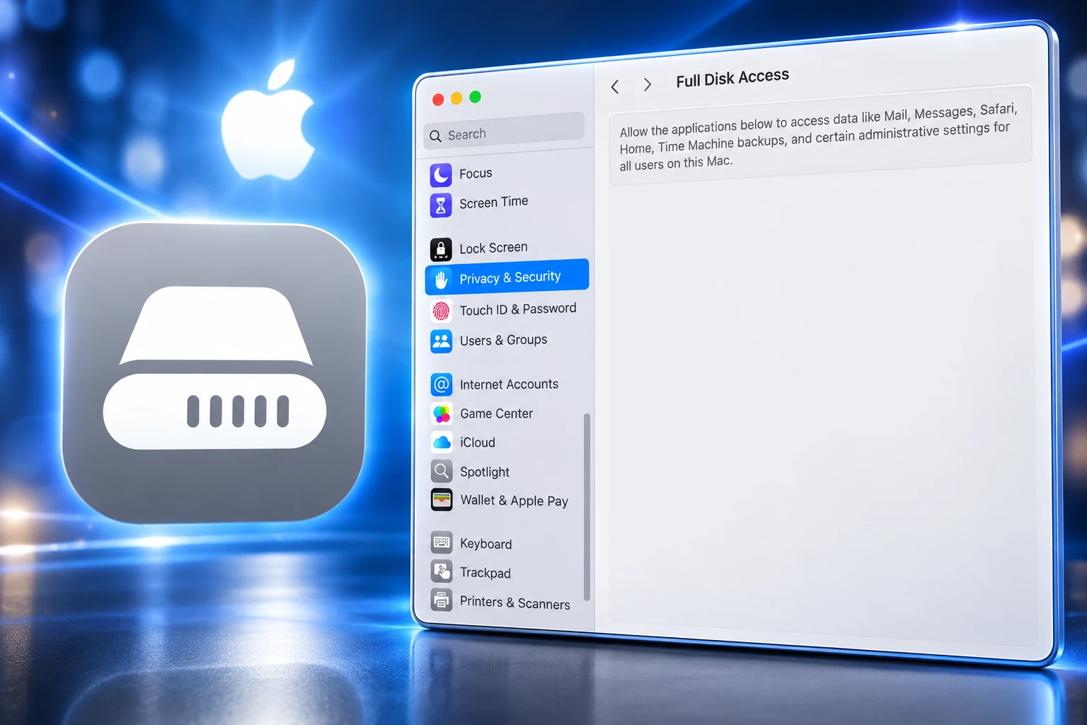 Apple Full Disk Access explicit Mac grant