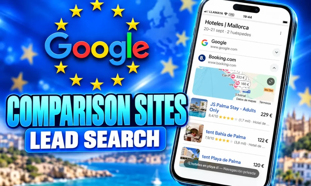 Google Search EEA hotel prices stripped DMA layout