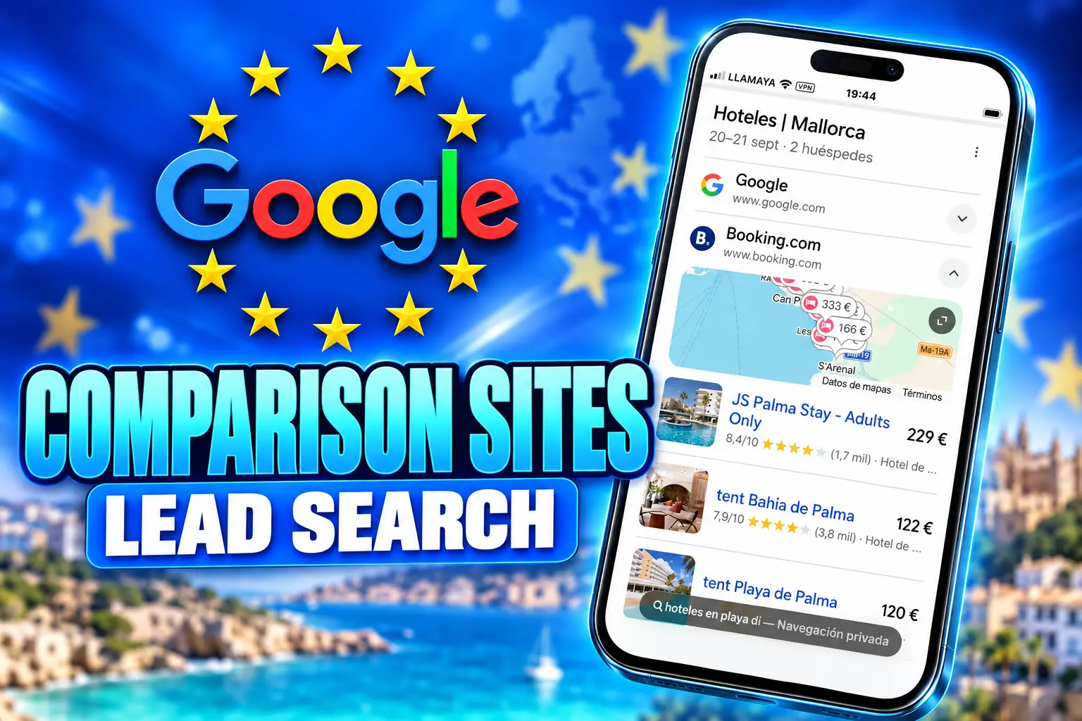 Google Search EEA hotel prices stripped DMA layout