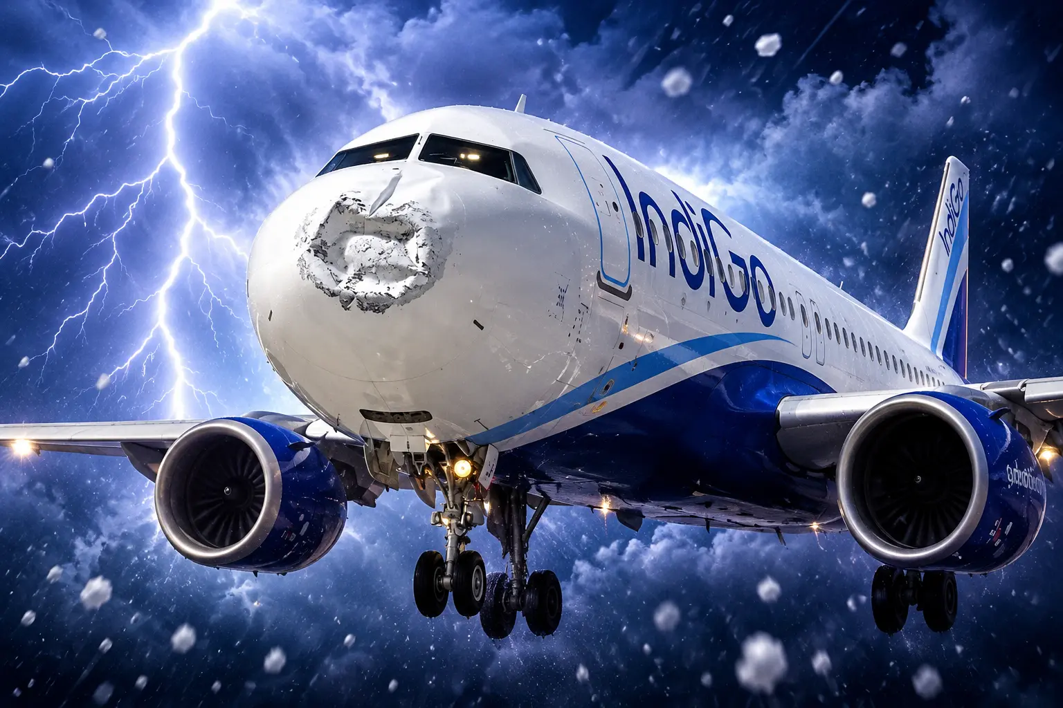 IndiGo 6E925 smashed radome after Lucknow landing